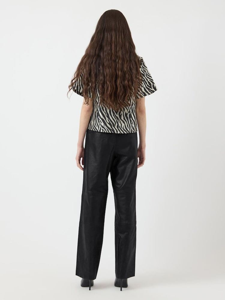 Straight Leather Trousers - Image 2 of 3 Straight Leather Trousers - Image 2 of 3