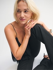 Abercrombie & Fitch Black High Rise Forme Bootcut Trousers - Image 4 of 8