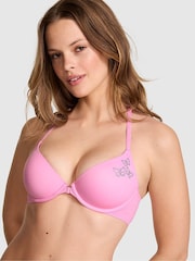 Victoria's Secret PINK Pink Lollipop Diamante Front-Close Lightly Lined T-Shirt Bra - Image 1 of 2