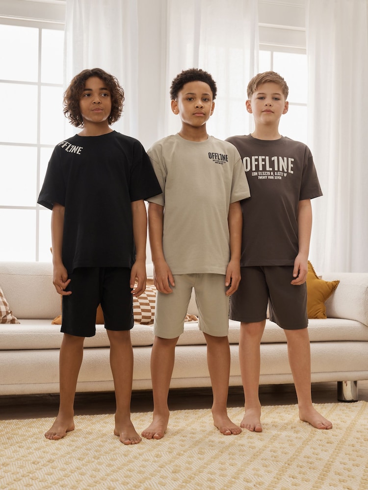 Black/Brown/Stone Offline - Shorts Pyjamas 3 Pack (3-16yrs) - Imaginea 1 din 12 Black/Brown/Stone Offline - Shorts Pyjamas 3 Pack (3-16yrs) - Imaginea 1 din 12