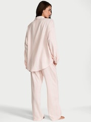 Victoria's Secret Pretty Blossom Pink Iconic Stripe Cotton Modal Long Pyjama Set - Image 2 of 2