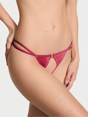 Victoria's Secret Peony Pink Crotchless Strappy Ring Knickers - Image 1 of 2