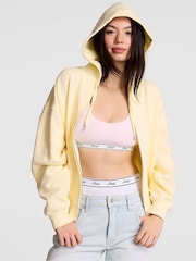 Victoria's Secret PINK Palest Yellow Fleece Zip Up Hoodie - Image 1 of 2