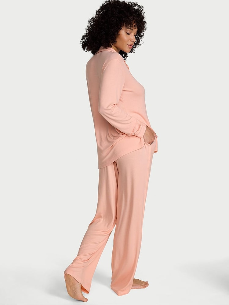 Victoria's Secret Pink Gin Modal Rib Long Pyjama Set - Image 2 of 2