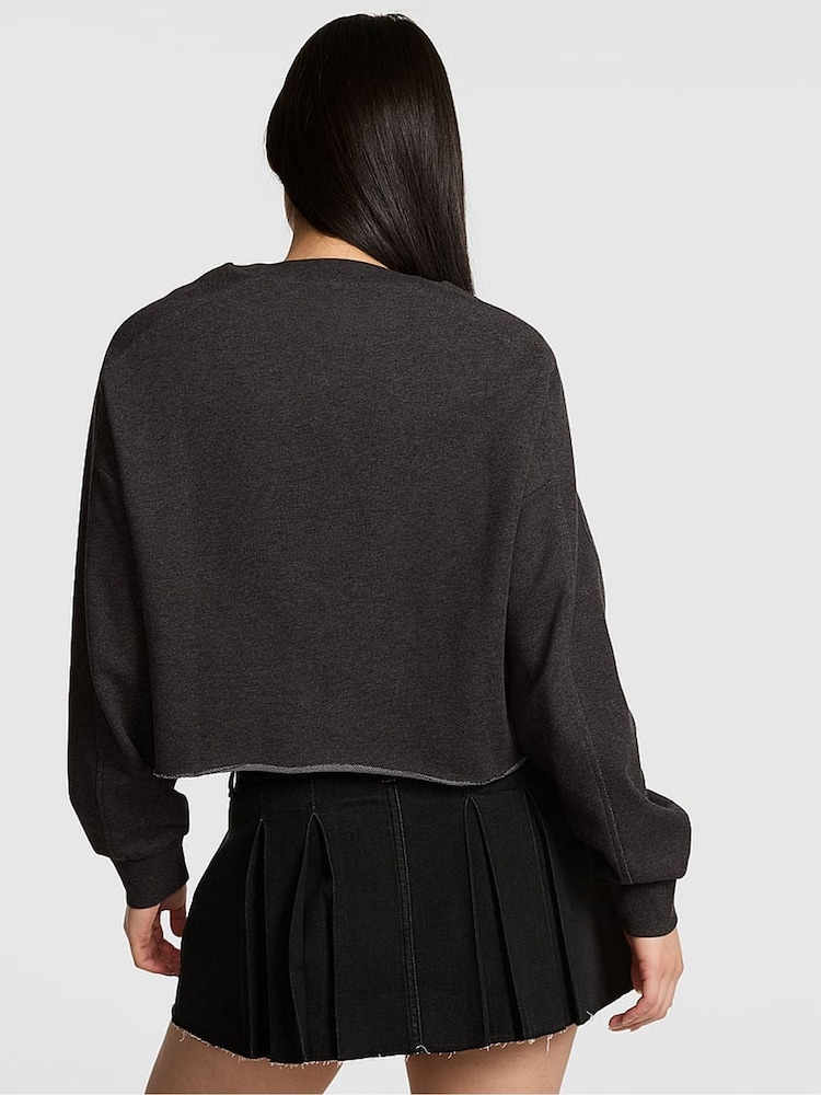 Victoria's Secret Pink Charcoal Heather Grey Sweatshirt - Image 2 of 2