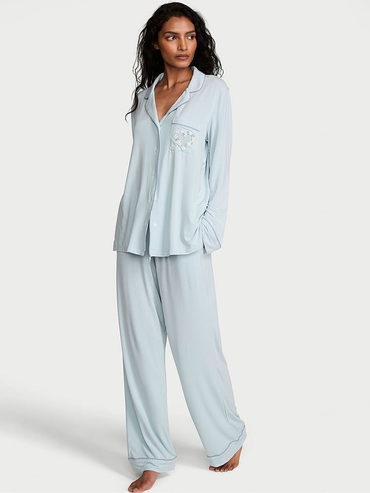 Victoria's Secret Celestial Blue Modal Long Pyjama Set - Image 1 of 2