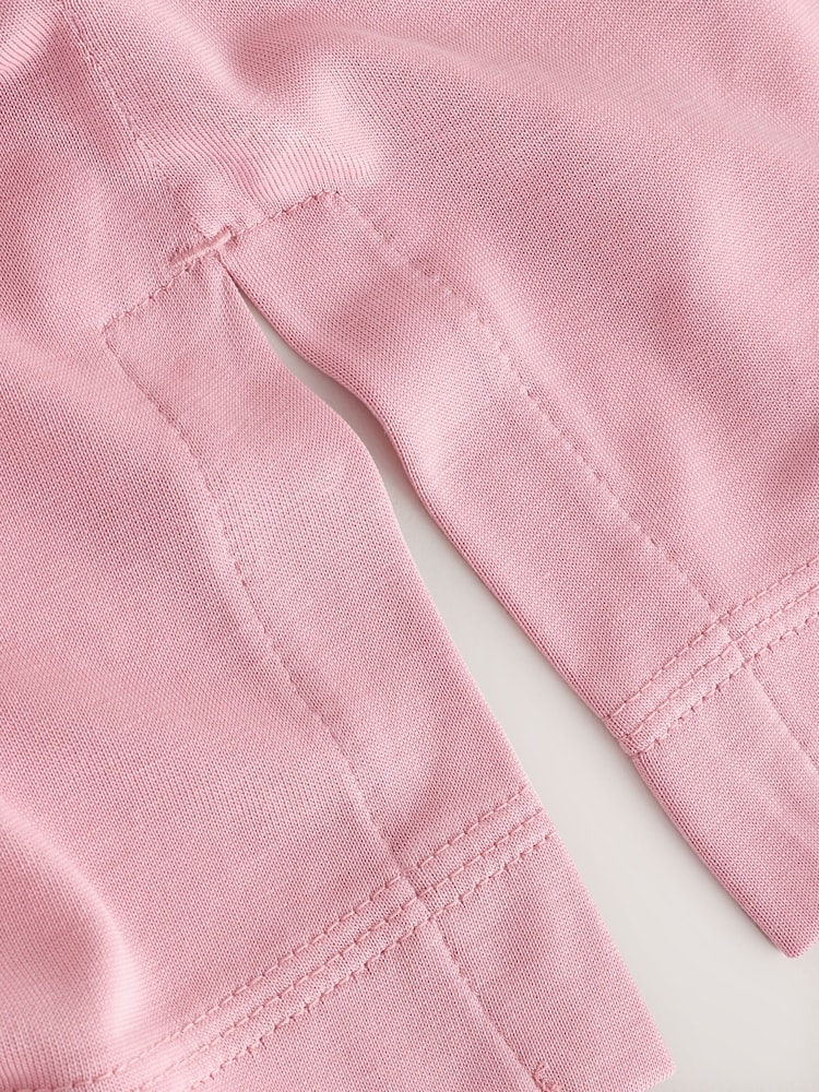 Pink V-Neck Premium Modal Short Sleeve Top - Image 3 of 3