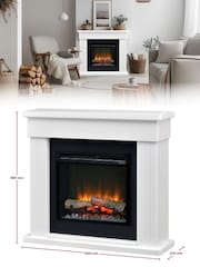 Dimplex White Portland Optiflame Electric Fireplace Suite - Image 5 of 6