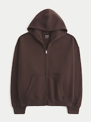 Moletom com capuz marrom Hollister com zíper - Imagem 3 de 3