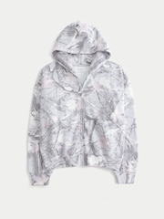 Hollister Grey Camo Print Zip-Through Hoodie - Image 3 of 3