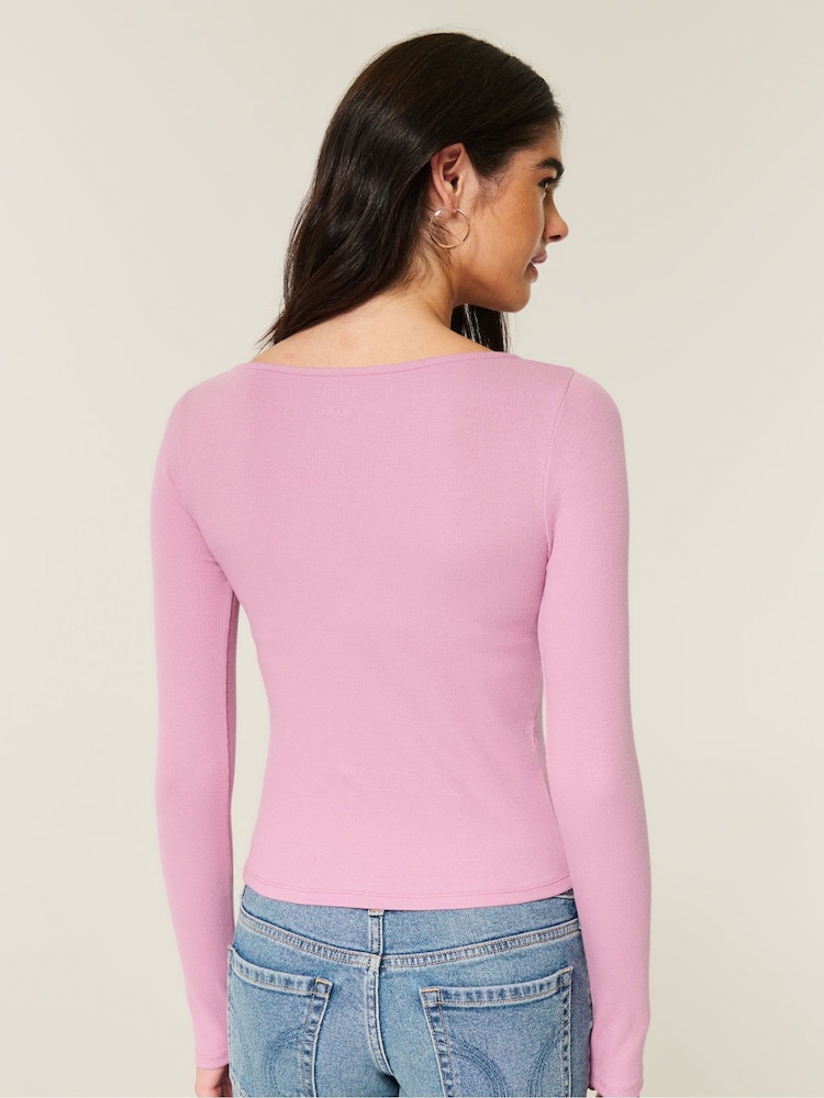 Hollister Slash Neck Long Sleeve Top - Image 2 of 3