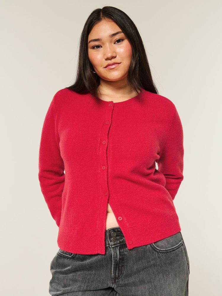 Hollister Cosy Crewneck Cardigan - Image 1 of 3 Hollister Cosy Crewneck Cardigan - Image 1 of 3