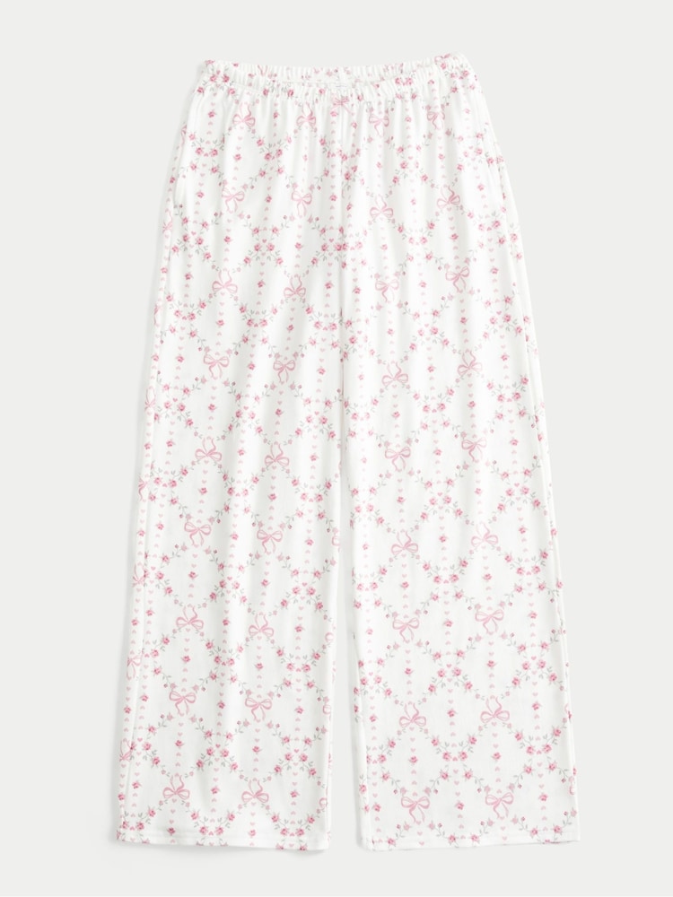 Hollister Cosy Wide leg White Pyjamas Bottoms - Image 4 of 4 Hollister Cosy Wide leg White Pyjamas Bottoms - Image 4 of 4