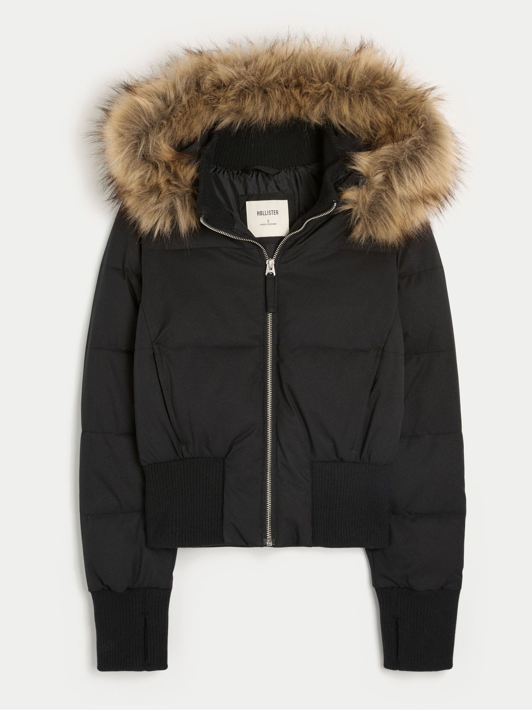 Next：日本 ブラック - Hollister フェイクファーフード ボンバー