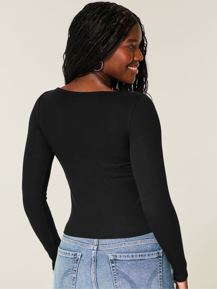 Hollister Slash Neck Long Sleeve Top - Image 2 of 3