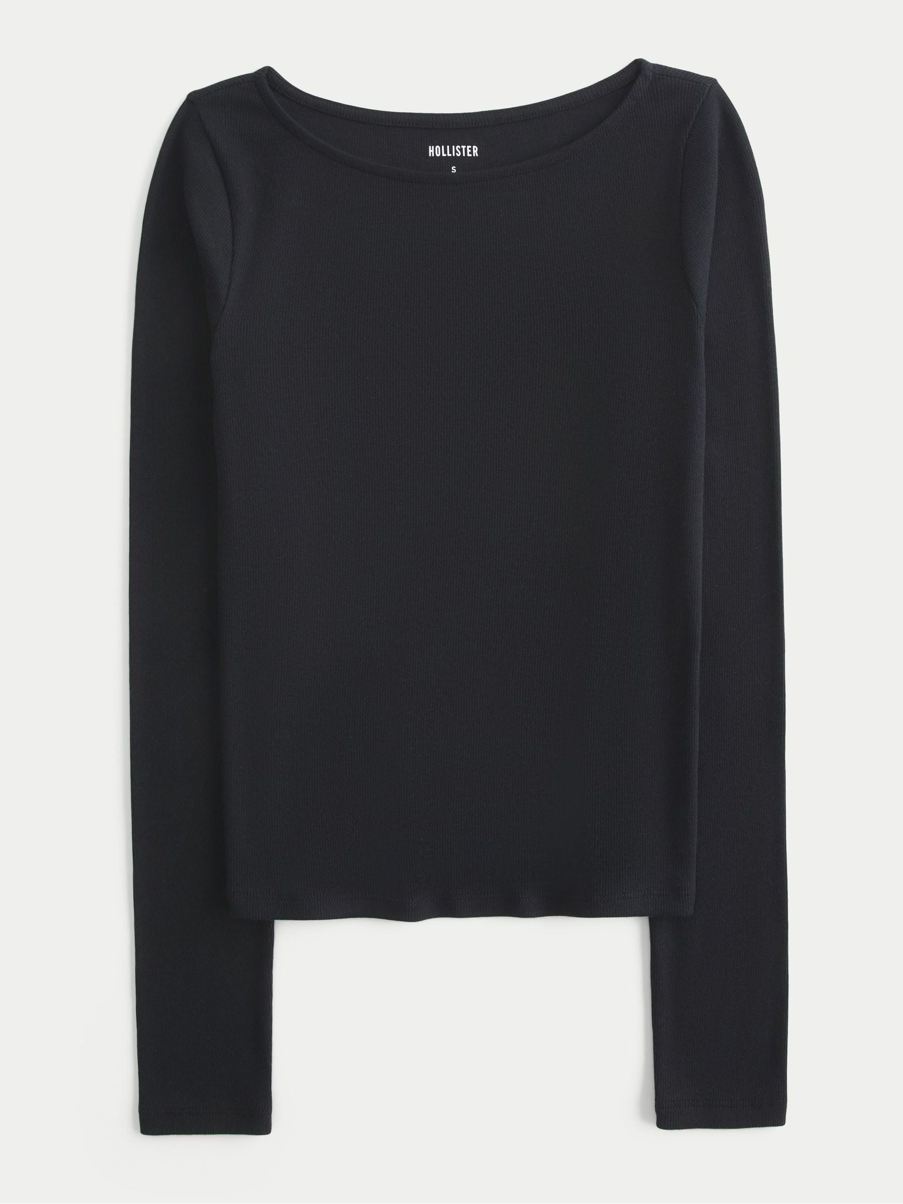 Buy Hollister Slash Neck Long Sleeve Top from Next USA