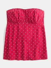 Roșu - Hollister Strapless Babydoll Top - Imaginea 4 din 4