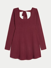 Hollister Tie Back Babydoll Knitted Mini Dress - Image 4 of 4
