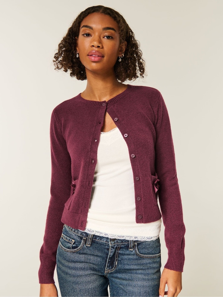 Hollister Cosy Crewneck Cardigan - Image 1 of 4 Hollister Cosy Crewneck Cardigan - Image 1 of 4