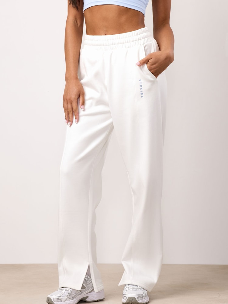 Gym King White Shadow Straight Leg Joggers - Image 1 of 4