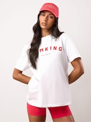 Gym King White Shadow Boyfriend T-Shirt - Image 1 of 4