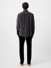 French Connection Grey Cotton Cord Button-Up Long Sleeve Chest Pocket Shirt - Image 3 of 5