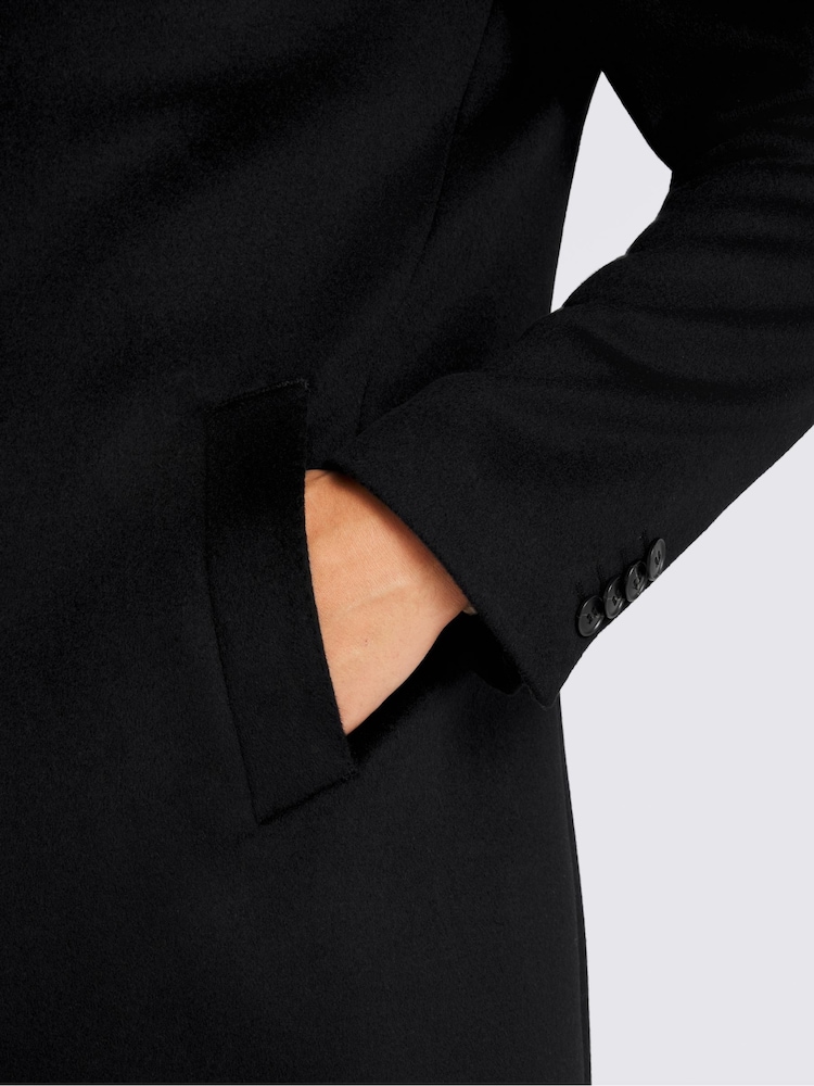 MOSS Black Wool Blend Overcoat - Image 4 of 4