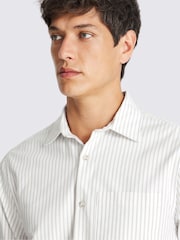 Relaxed Taupe Wide Stripe Oxford Shirt - Image 3 of 3
