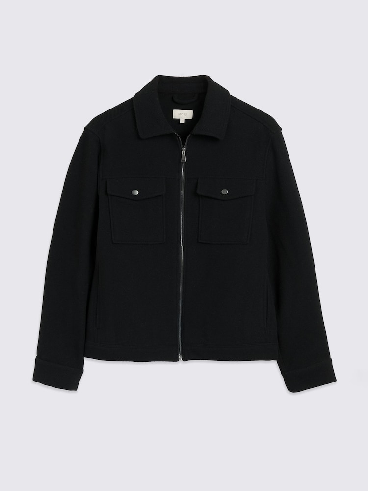 MOSS Black Twill Trucker Shirt - Image 5 of 5 MOSS Black Twill Trucker Shirt - Image 5 of 5