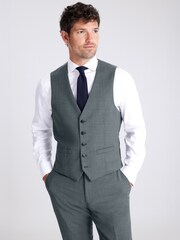 MOSS Teal Blue DKNY Slim Fit Waistcoat - Image 1 of 3