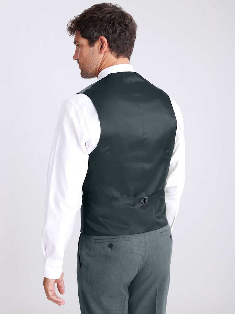 MOSS Teal Blue DKNY Slim Fit Waistcoat - Image 2 of 3