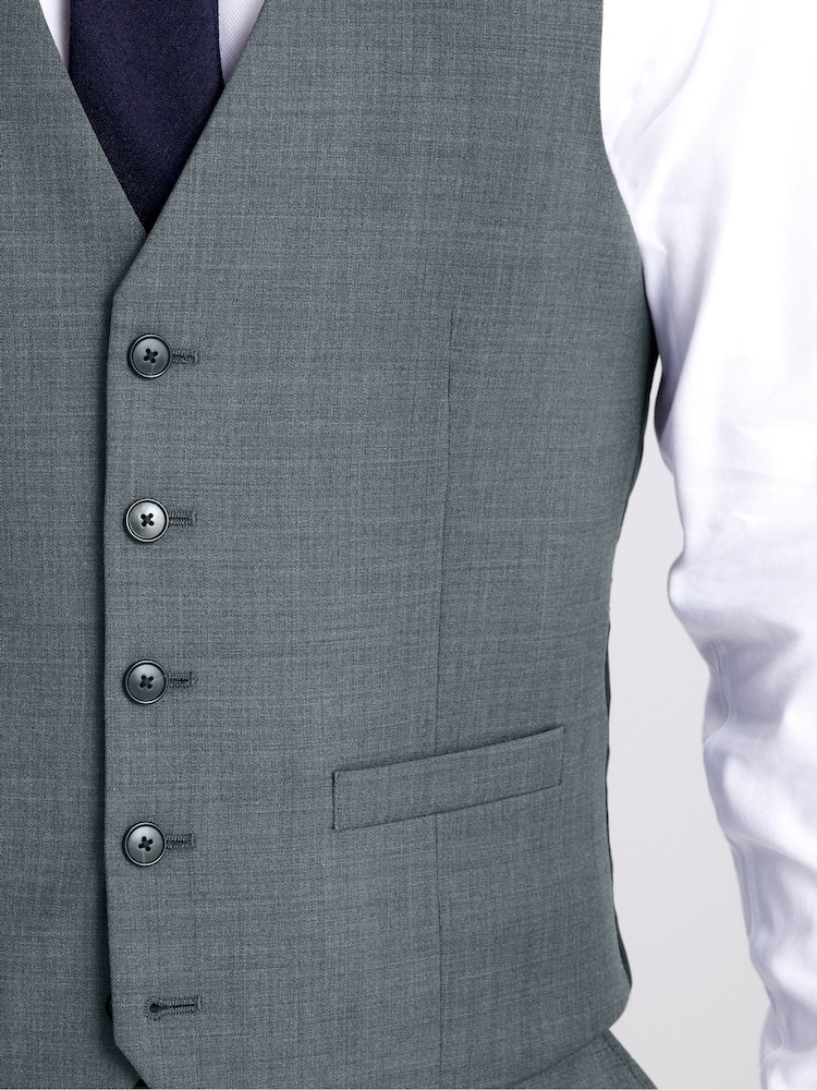 MOSS Teal Blue DKNY Slim Fit Waistcoat - Image 3 of 3