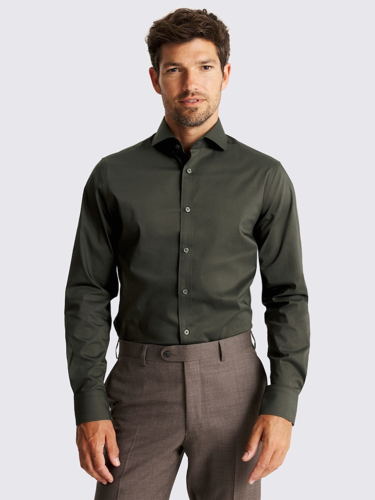 MOSS Tailored Fit Green Stretch Shirt - Image 1 of 2