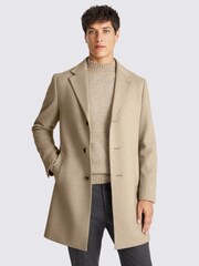 MOSS Natural Wool Blend Overcoat - Image 1 of 4
