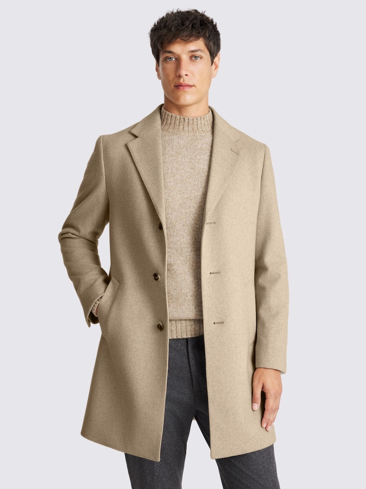 MOSS Natural Wool Blend Overcoat - Image 1 of 4
