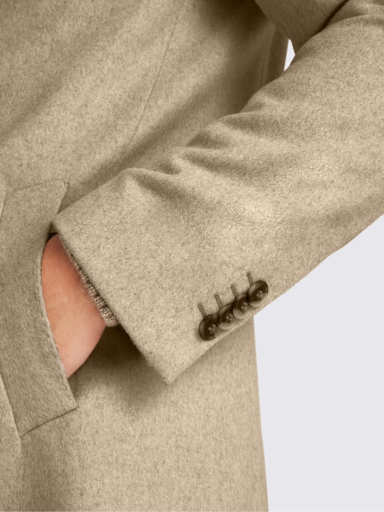 MOSS Natural Wool Blend Overcoat - Image 4 of 4