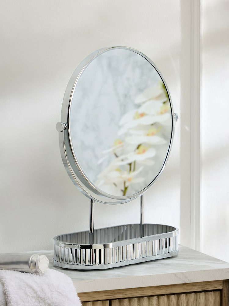 Rib 5x palielinājuma apaļais tualetes galdiņa spogulis - Attēls 1 no 4