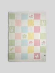 JoJo Maman Bébé Pink Woodland Checkerboard Embroidered Shawl - Image 2 of 5