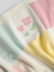 JoJo Maman Bébé Pink Woodland Checkerboard Embroidered Shawl - Image 4 of 5