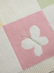 JoJo Maman Bébé Pink Woodland Checkerboard Embroidered Shawl - Image 5 of 5