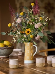 FatFace Yellow/White Floral Jug Vase - Image 1 of 5
