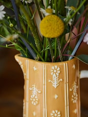 FatFace Yellow/White Floral Jug Vase - Image 3 of 5