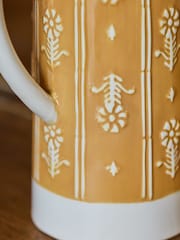FatFace Yellow/White Floral Jug Vase - Image 4 of 5