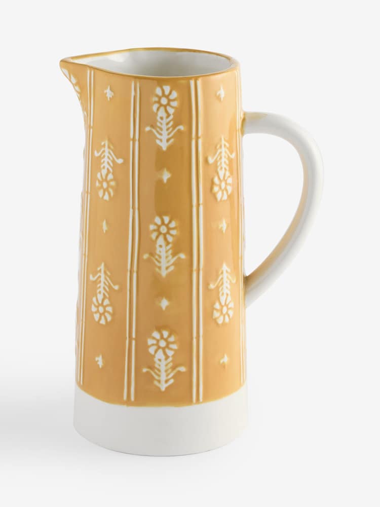 FatFace Yellow/White Floral Jug Vase - Image 5 of 5