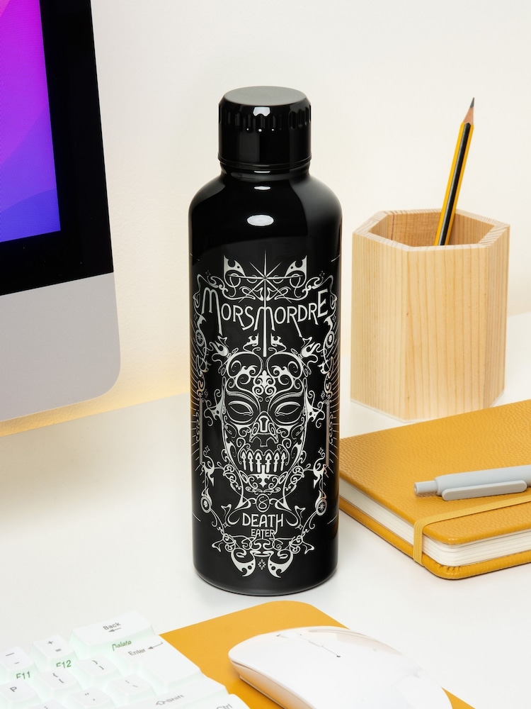 Harry Potter Black Metal Water Bottle - Image 1 of 4 Harry Potter Black Metal Water Bottle - Image 1 of 4