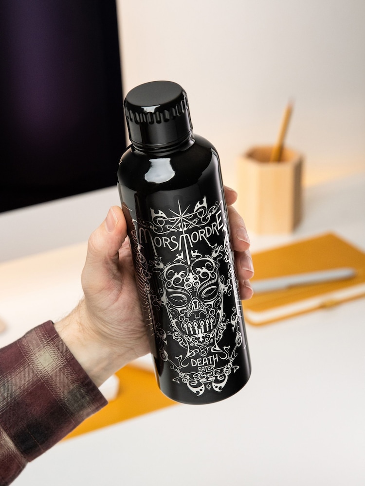 Harry Potter Black Metal Water Bottle - Image 2 of 4 Harry Potter Black Metal Water Bottle - Image 2 of 4