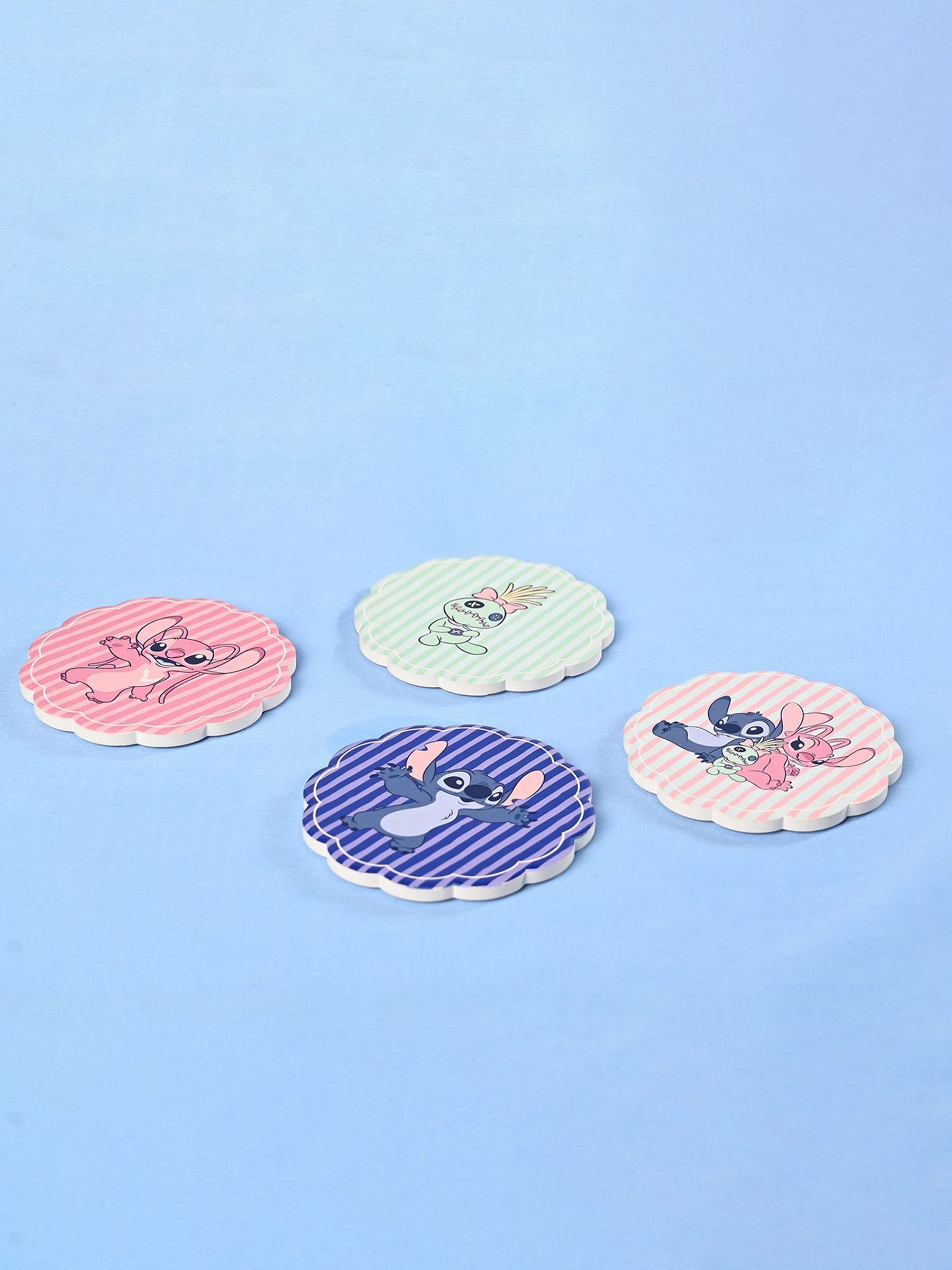 Disney Unisex Multi Widdop Set Of 4 Stitch Ceramic Coasters
