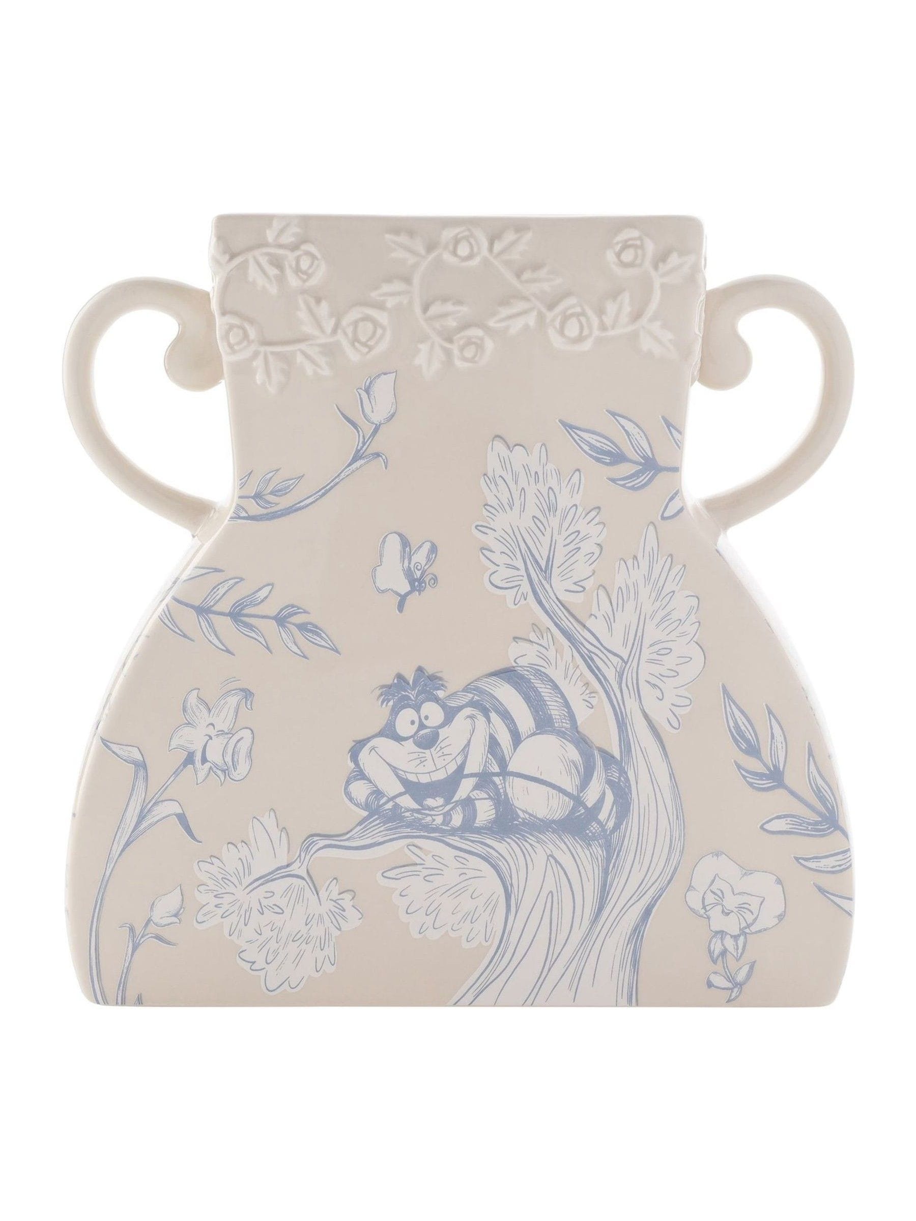 Disney Alice In Wonderland - White Ceramic Vase - Cheshire Cat & Roses Motif - Image 6