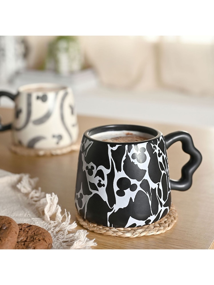 Widdop Black Disney Mickey Shapes Mug Crackled Effect - Image 1 of 4 Widdop Black Disney Mickey Shapes Mug Crackled Effect - Image 1 of 4