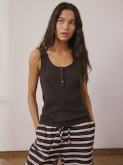 Blue/Brown Ribbed Vests 2 Pack - Image 1 of 6